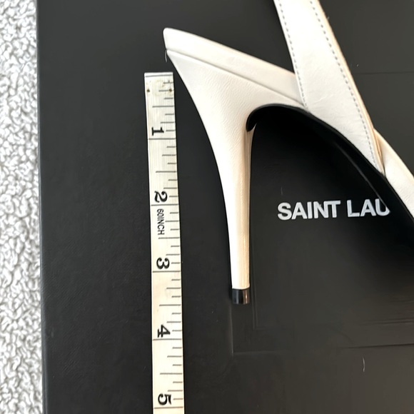 ‼️SAINT LAURENT -Tot Leather Sandal-Pearl 2021 - Picture 2 of 10